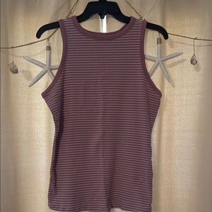 Striped Sleeveless Top - Dusty Rose